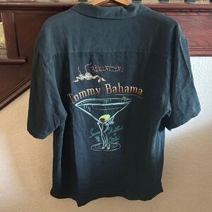 Tommy Bahama Mens Size Large NWT Black Shirt with Martini Embroidered Graphic